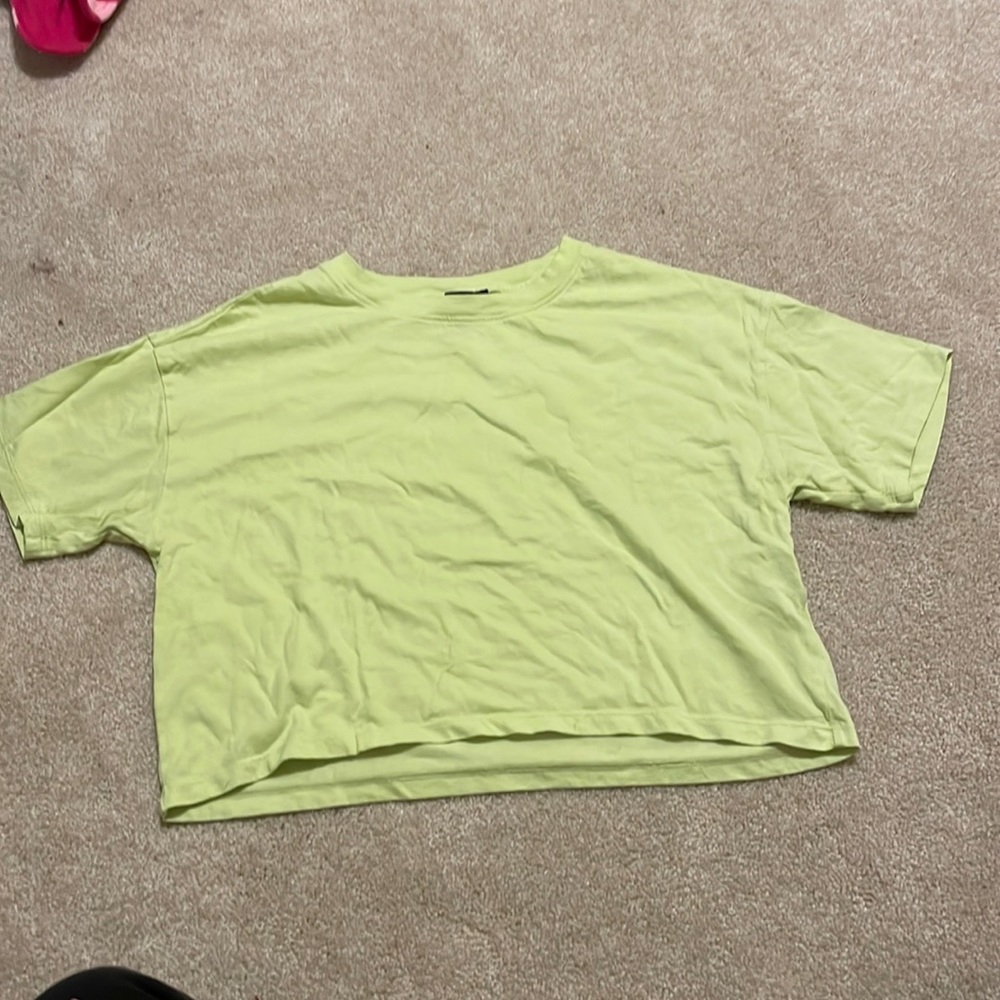Neon green cropped t shirt